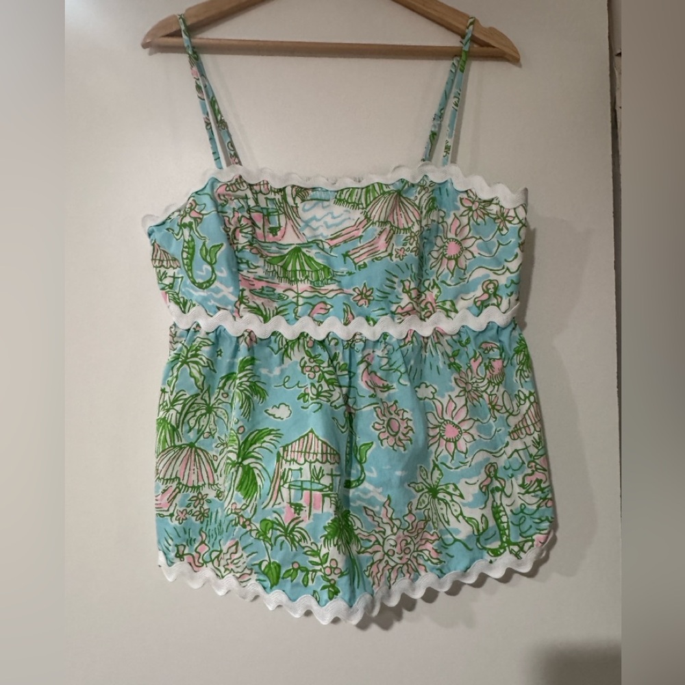 Lilly Pulitzer Jaydis Top in the "Fresh Water Blue Sunbathers Bliss